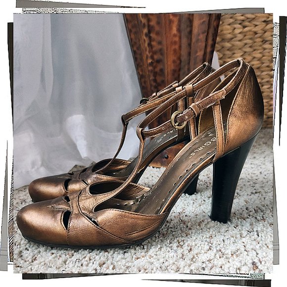 Victoria/1920’s flapper Copper Leather t-strap Heels - Picture 2 of 9